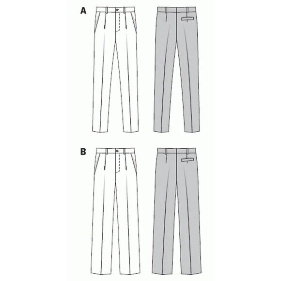 Burda Pattern 7022 Men’s Pants Trousers Mid Rise Semi Fitted Classic Sizes 34-50 - Picture 3 of 3